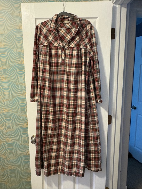 L.L. Bean Other - Vintage Plaid Long Sleeve Women's Nightgown Dress